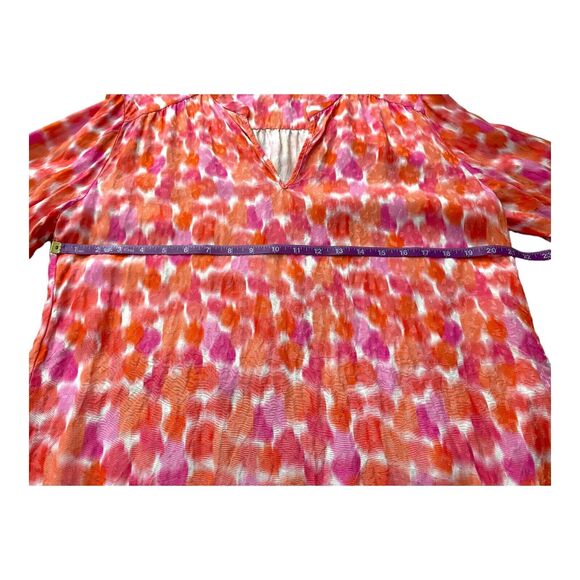 Amanda Uprichard Everyday Top in Rosato Print Pink Orange Spring Blouse‎ Size L - Picture 5 of 8